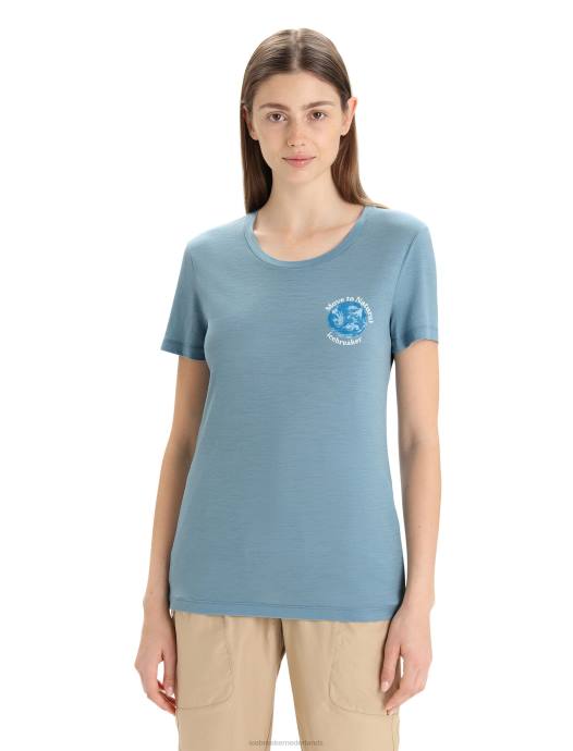 Icebreaker vrouwen merino tech lite ii t-shirt met korte mouwen aardeastraal blauw XXNJ670 kleding