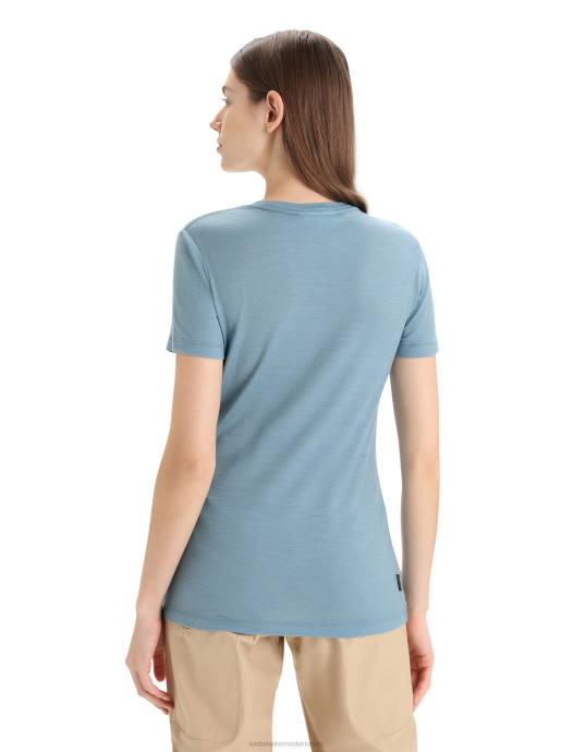 Icebreaker vrouwen merino tech lite ii t-shirt met korte mouwen aardeastraal blauw XXNJ670 kleding