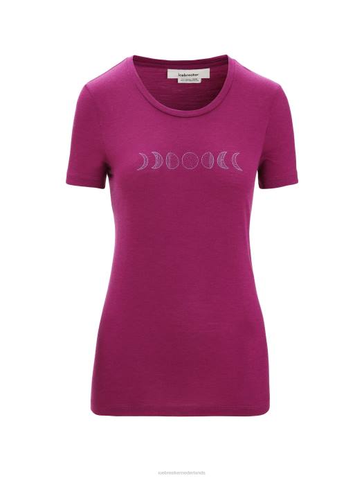 Icebreaker vrouwen merino tech lite ii t-shirt met korte mouwen moonphasega bes XXNJ614 kleding