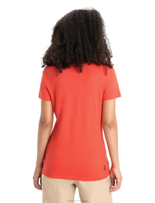 Icebreaker vrouwen merino tech lite ii t-shirt met korte mouwen moonphaselevendige aarde XXNJ616 kleding