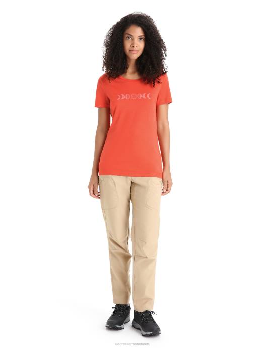 Icebreaker vrouwen merino tech lite ii t-shirt met korte mouwen moonphaselevendige aarde XXNJ616 kleding