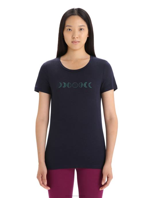 Icebreaker vrouwen merino tech lite ii t-shirt met korte mouwen moonphasemiddernacht marine XXNJ615 kleding