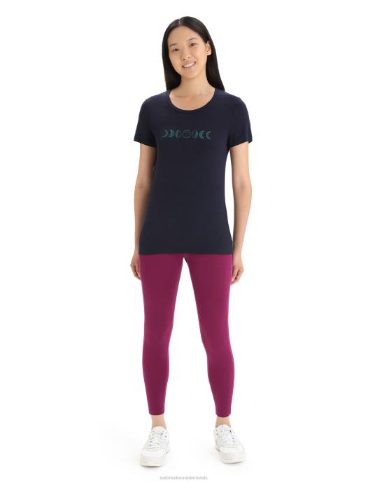 Icebreaker vrouwen merino tech lite ii t-shirt met korte mouwen moonphasemiddernacht marine XXNJ615 kleding