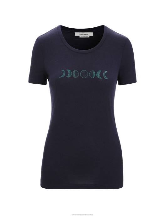 Icebreaker vrouwen merino tech lite ii t-shirt met korte mouwen moonphasemiddernacht marine XXNJ615 kleding