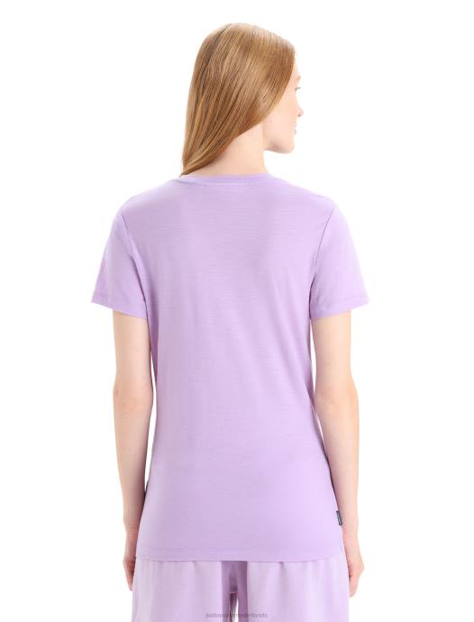 Icebreaker vrouwen merino tech lite ii t-shirt met korte mouwen naturelpaarse blik XXNJ665 kleding