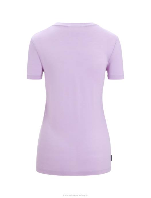 Icebreaker vrouwen merino tech lite ii t-shirt met korte mouwen naturelpaarse blik XXNJ665 kleding