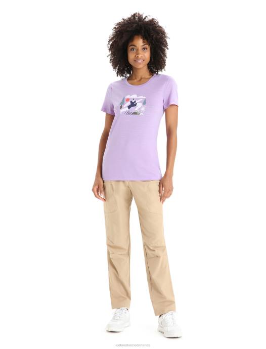 Icebreaker vrouwen merino tech lite ii t-shirt met korte mouwen voor de lentepaarse blik XXNJ621 kleding