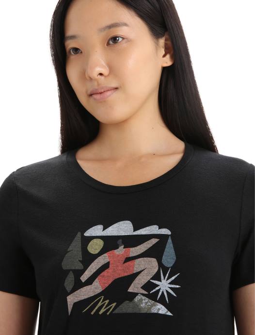 Icebreaker vrouwen merino tech lite ii t-shirt met korte mouwen voor de lentezwart XXNJ620 kleding