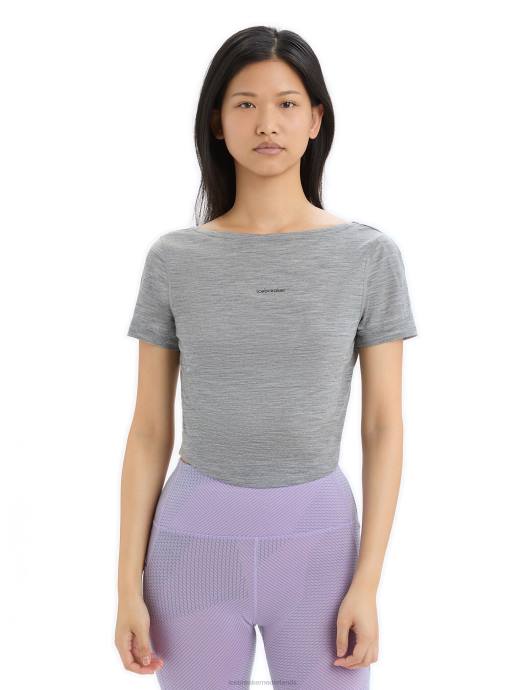 Icebreaker vrouwen zoneknit merino T-shirt met korte mouwen en ronde achterkantmetro heide XXNJ669 kleding