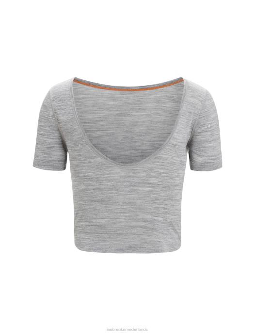 Icebreaker vrouwen zoneknit merino T-shirt met korte mouwen en ronde achterkantmetro heide XXNJ669 kleding