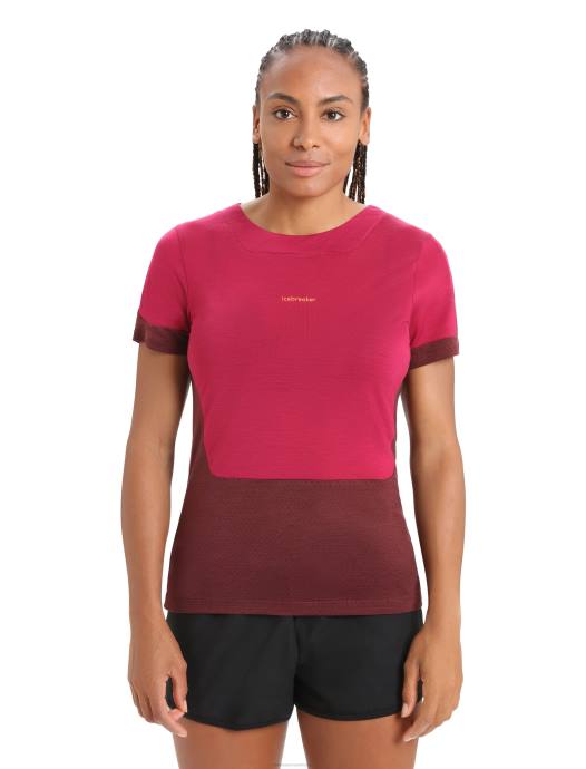 Icebreaker vrouwen zoneknit merino T-shirt met korte mouwen en split aan de achterkantkers/espresso XXNJ799 kleding