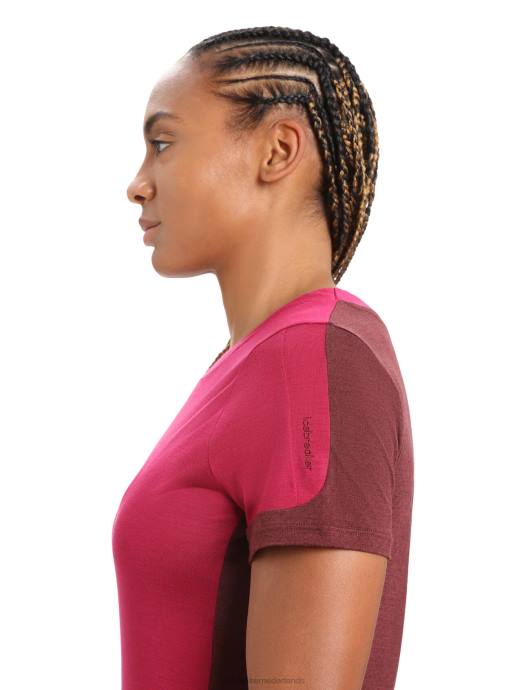 Icebreaker vrouwen zoneknit merino T-shirt met korte mouwen en split aan de achterkantkers/espresso XXNJ799 kleding