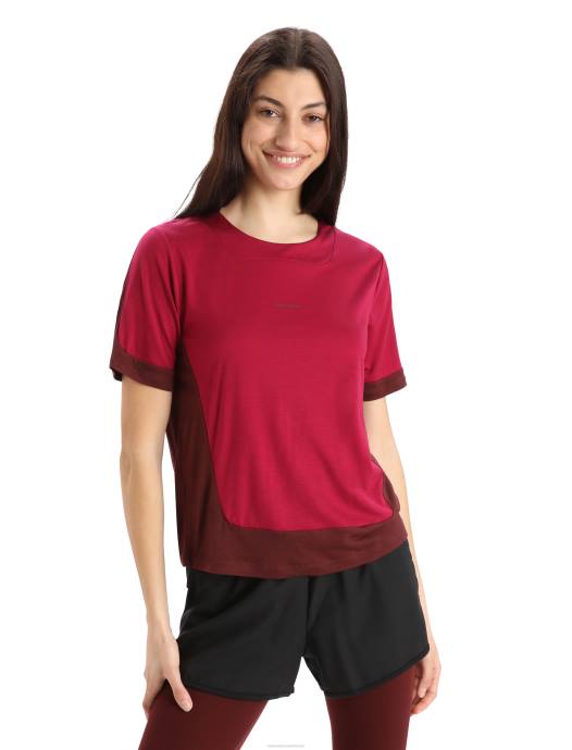 Icebreaker vrouwen zoneknit merino boxy T-shirt met korte mouwenkers/espresso XXNJ892 kleding