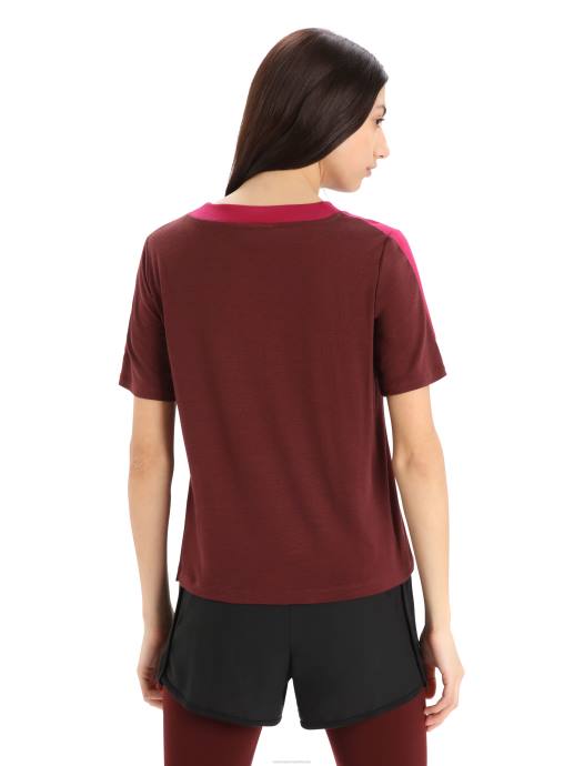 Icebreaker vrouwen zoneknit merino boxy T-shirt met korte mouwenkers/espresso XXNJ892 kleding