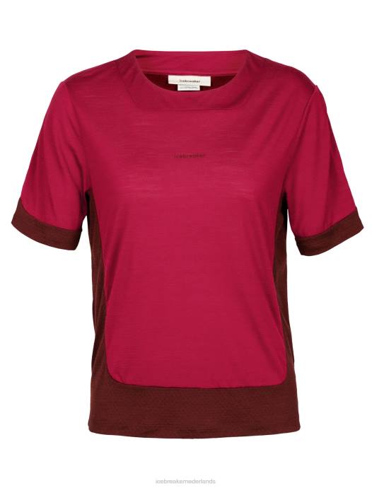 Icebreaker vrouwen zoneknit merino boxy T-shirt met korte mouwenkers/espresso XXNJ892 kleding