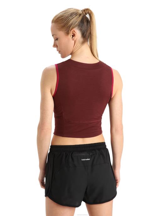 Icebreaker vrouwen zoneknit merino cropped beha-tanktopkers/espresso XXNJ909 kleding