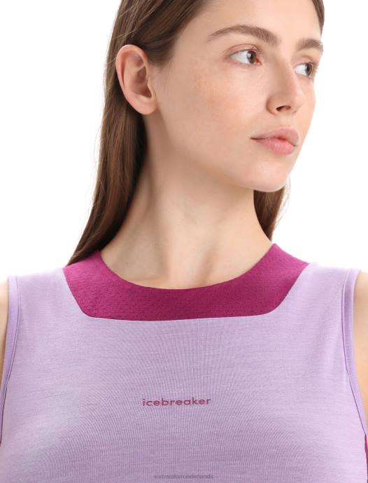 Icebreaker vrouwen zoneknit merino cropped beha-tanktoppaarse blik/go berry XXNJ648 kleding