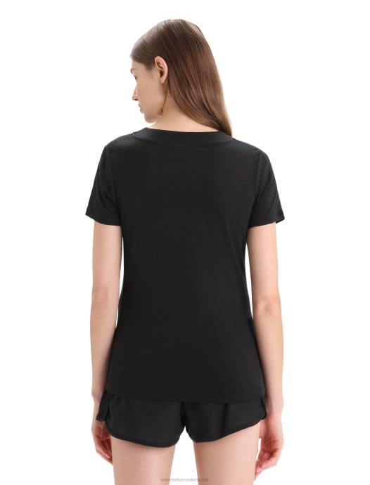 Icebreaker vrouwen zoneknit merino t-shirt met korte mouwenzwart XXNJ657 kleding