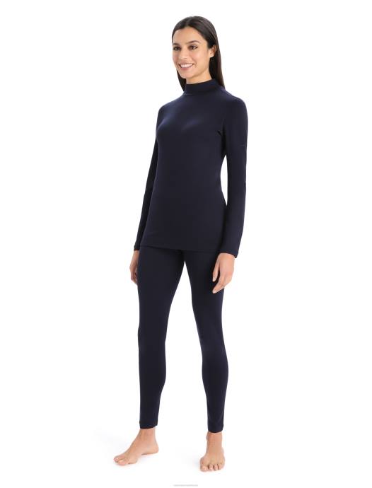 Icebreaker vrouwen Merino 260 tech thermisch topje met lange mouwen en coltruimiddernacht marine XXNJ585 kleding