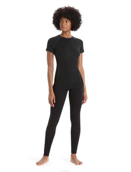 Icebreaker vrouwen bodyfitzone merino 150 zone thermotop met korte mouwen en ronde halszwart XXNJ567 kleding