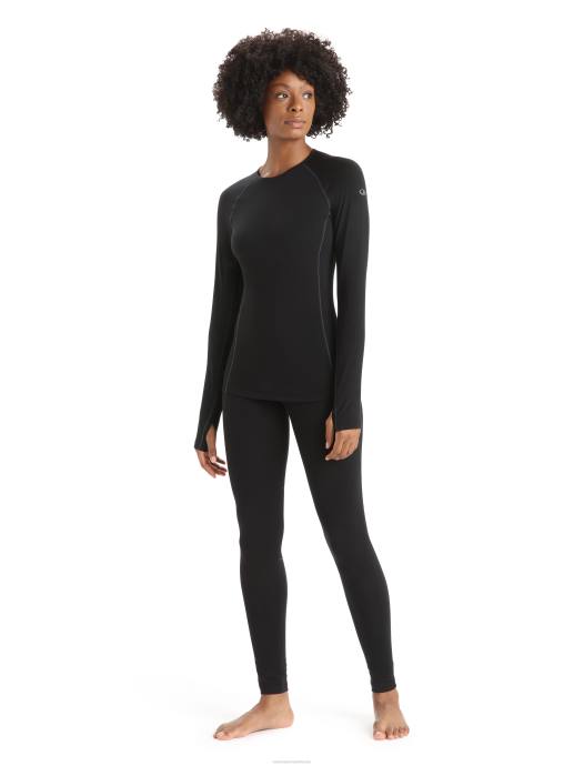 Icebreaker vrouwen bodyfitzone merino 150 zone thermotop met lange mouwen en ronde halszwart XXNJ794 kleding