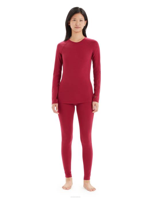 Icebreaker vrouwen bodyfitzone merino 200 zone thermische top met lange mouwen en ronde halskers XXNJ863 kleding