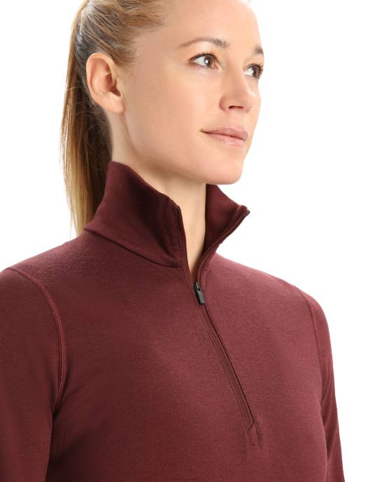 Icebreaker vrouwen merino 200 oasis thermische top met lange mouwen en halve ritsespresso XXNJ898 kleding