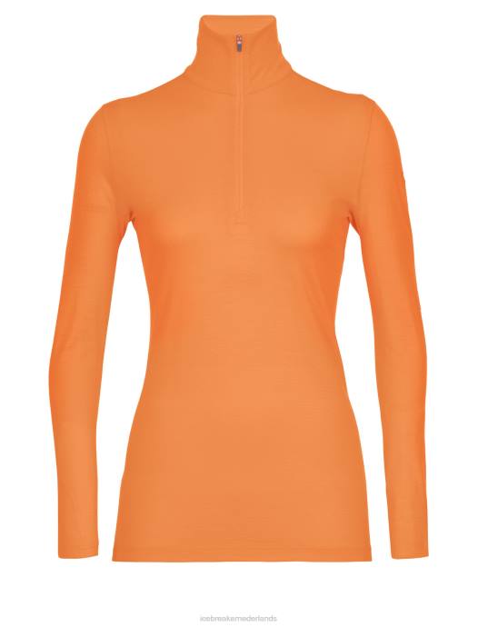 Icebreaker vrouwen merino 200 oasis thermische top met lange mouwen en halve ritsflash XXNJ899 kleding