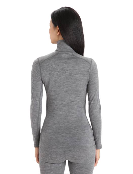 Icebreaker vrouwen merino 200 oasis thermische top met lange mouwen en halve ritsgritsteen heide XXNJ569 kleding