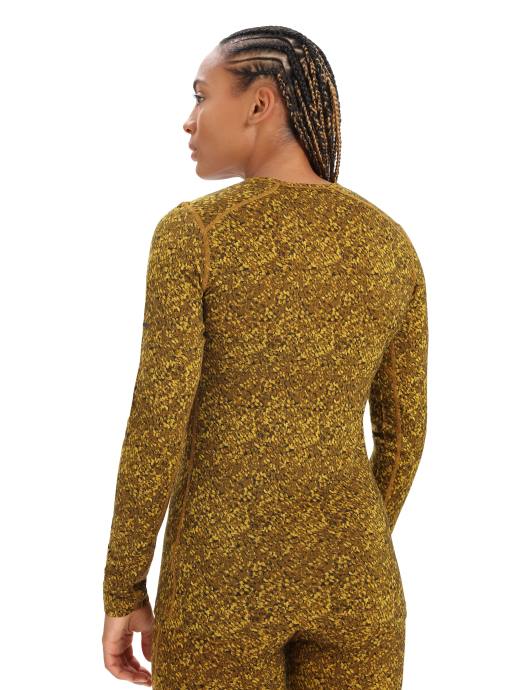 Icebreaker vrouwen merino 200 oasis thermische top met lange mouwen, lichenstil goud/kruidnagel XXNJ836 kleding