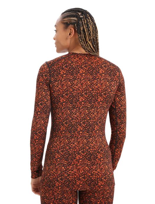 Icebreaker vrouwen merino 200 oasis thermische top met lange mouwen, lichenzwarte kers XXNJ835 kleding