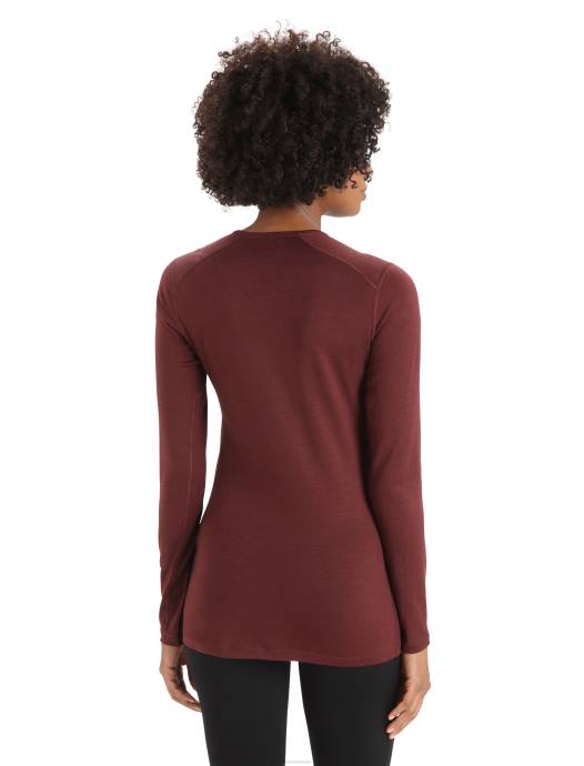 Icebreaker vrouwen merino 200 oasis thermotop met lange mouwen en ronde halsespresso XXNJ802 kleding