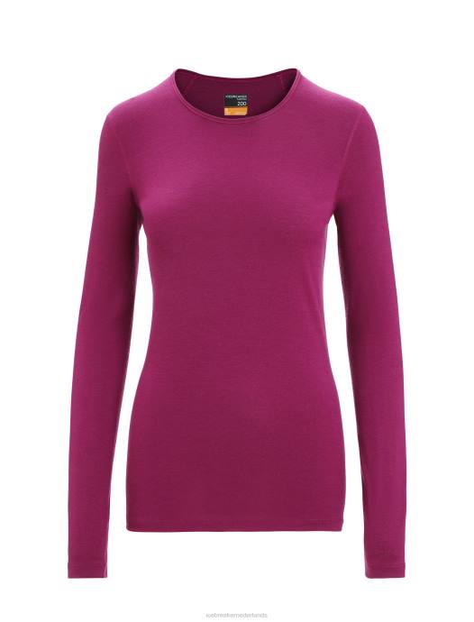 Icebreaker vrouwen merino 200 oasis thermotop met lange mouwen en ronde halsga bes XXNJ560 kleding