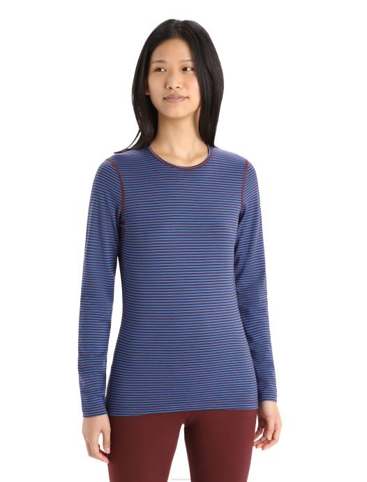 Icebreaker vrouwen merino 200 oasis thermotop met lange mouwen en ronde halslazuriet/espresso XXNJ804 kleding