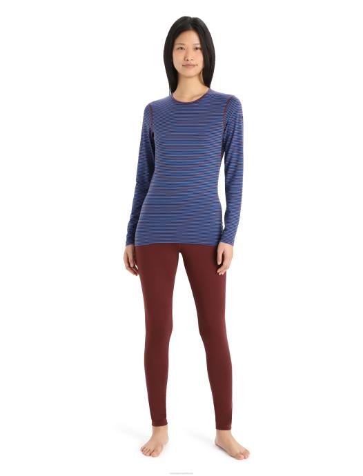 Icebreaker vrouwen merino 200 oasis thermotop met lange mouwen en ronde halslazuriet/espresso XXNJ804 kleding