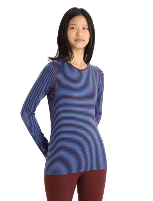 Icebreaker vrouwen merino 200 oasis thermotop met lange mouwen en ronde halslazuriet/espresso XXNJ804 kleding