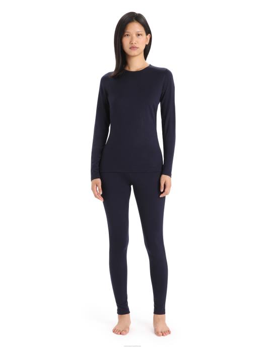 Icebreaker vrouwen merino 200 oasis thermotop met lange mouwen en ronde halsmiddernacht marine XXNJ559 kleding