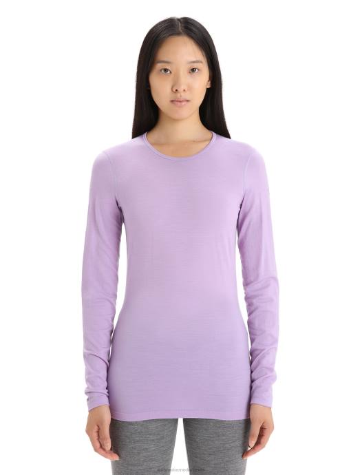 Icebreaker vrouwen merino 200 oasis thermotop met lange mouwen en ronde halspaarse blik XXNJ561 kleding