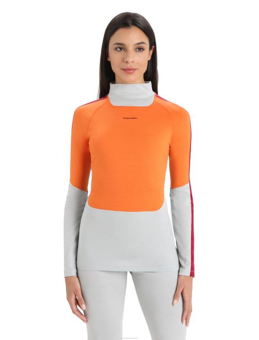 Icebreaker vrouwen merino 200 sonebula thermische top met lange mouwen en hoge halsether/flits XXNJ878 kleding