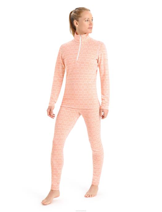 Icebreaker vrouwen merino 250 vertex thermisch topje met lange mouwen en halve rits alpine geosneeuw/flits XXNJ821 kleding