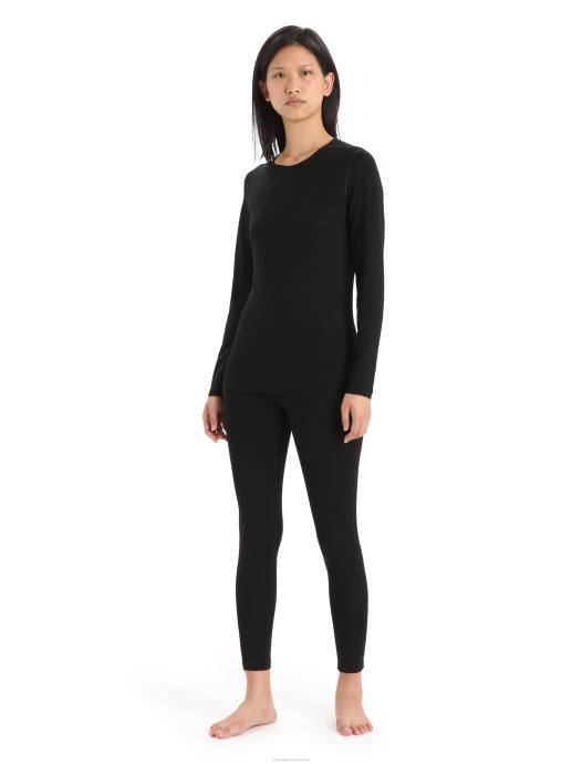 Icebreaker vrouwen merino 260 tech thermotop met lange mouwen en ronde halszwart XXNJ571 kleding