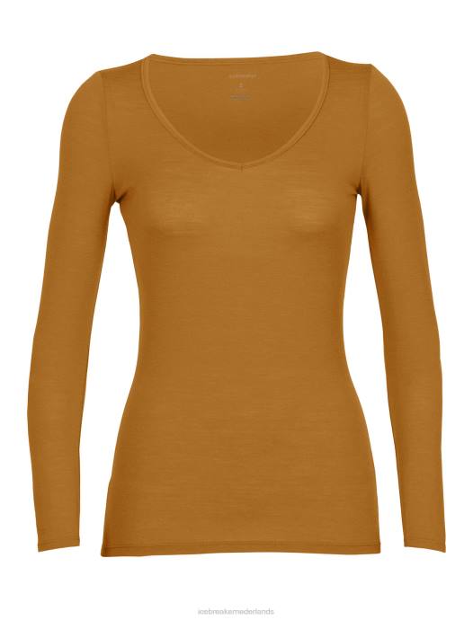 Icebreaker vrouwen merino sirene long sleeve sweetheart topkruidnagel XXNJ917 kleding