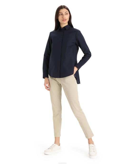 Icebreaker vrouwen merino berlijn shirt met lange mouwenmiddernacht marine XXNJ887 kleding