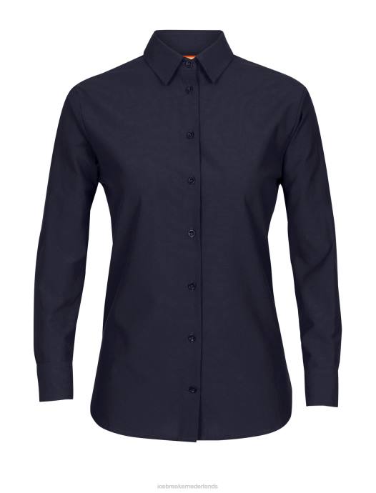 Icebreaker vrouwen merino berlijn shirt met lange mouwenmiddernacht marine XXNJ887 kleding