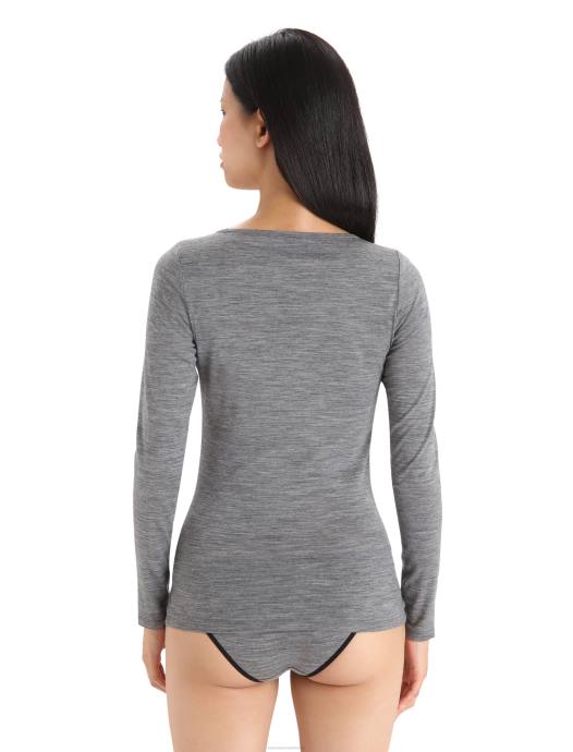 Icebreaker vrouwen merino sirene long sleeve sweetheart topgritsteen heide XXNJ550 kleding