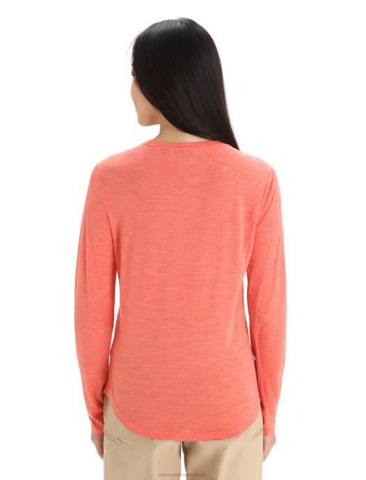 Icebreaker vrouwen merino sphere ii T-shirt met lange mouwenlevendige aardheide XXNJ689 kleding