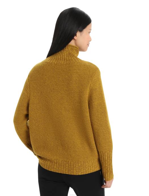 Icebreaker vrouwen merino seevista trui met trechterhalskruidnagel/stil goud XXNJ908 kleding